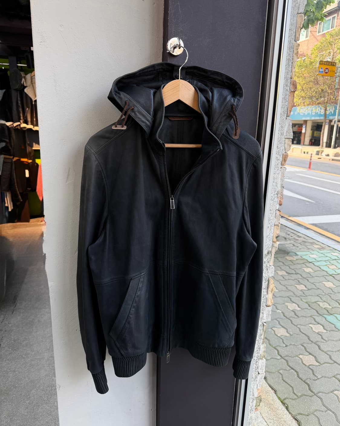 48/ 에르메네질도 제냐 레더 후드 자켓 상품이미지2