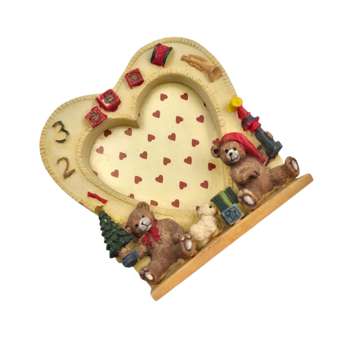 90s 레트로 테디베어 하트 피겨린 액자 상품이미지4