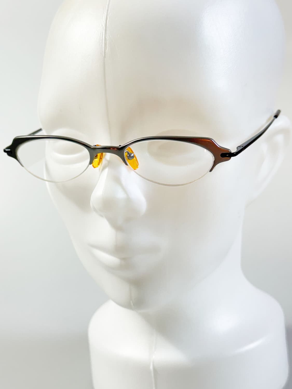 90s JEAN FRANCOIS 그레이 스퀘어 반무테 빈티지 안경 상품이미지7