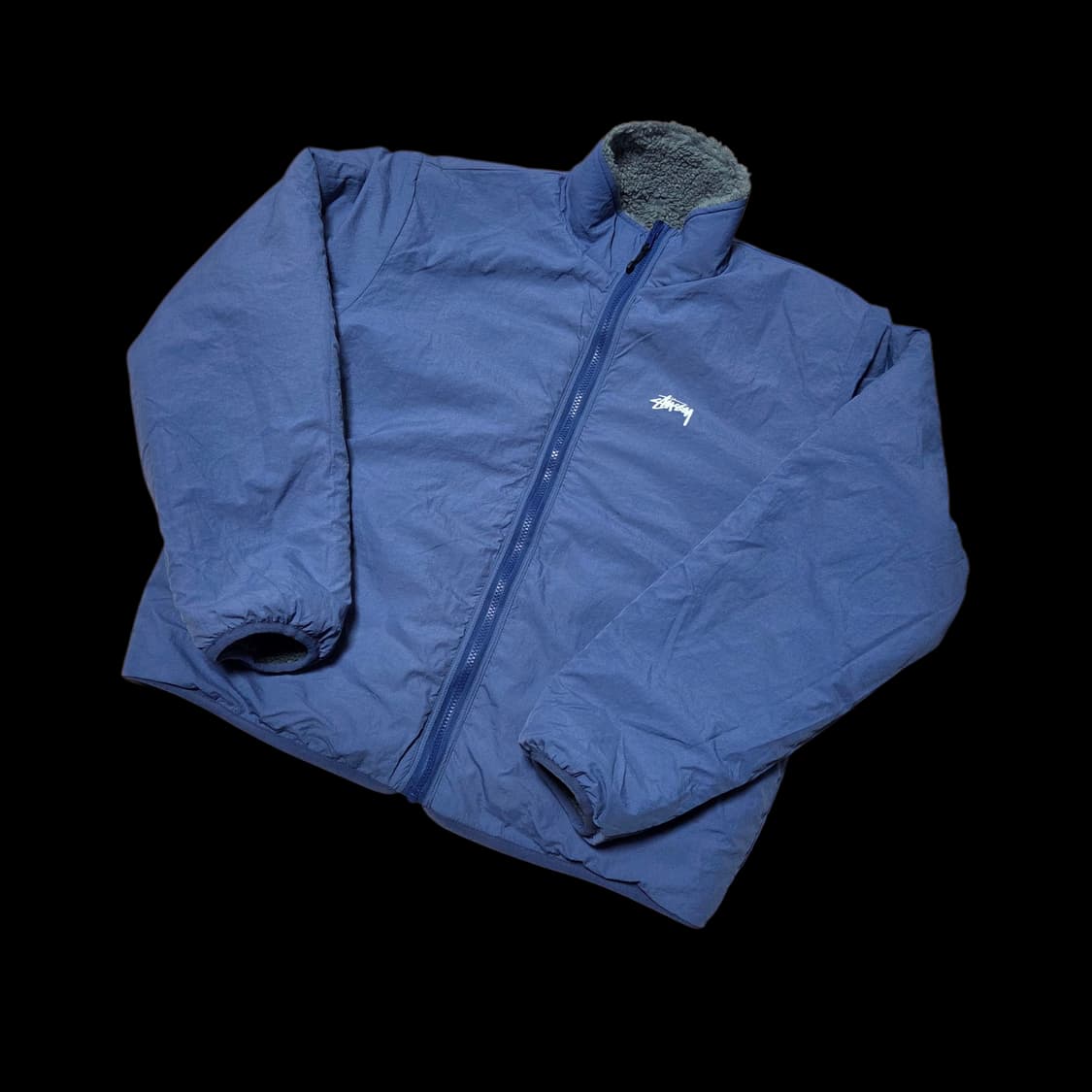 [L] 스투시 쉐르파 리버시블 후리스 자켓 블루스톤 상품이미지3