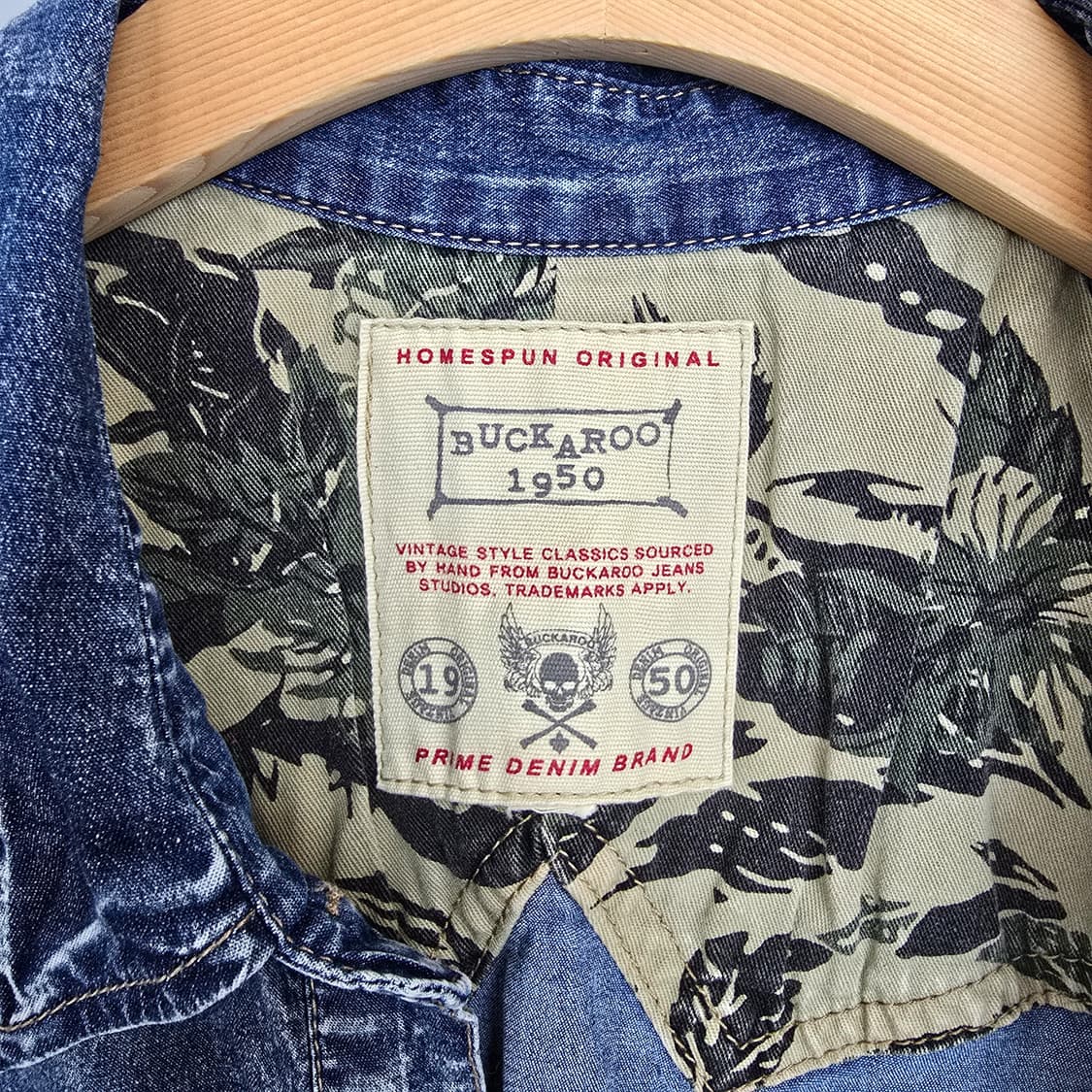 버커루 BUCKAROO 인디고 데님 웨스턴 셔츠 M 상품이미지6