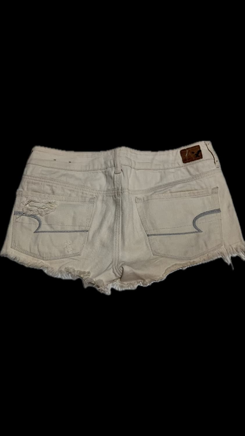 Y2K 아메리칸 이글 마이크로 데님쇼츠 찢청반바지 디스트로이드 라이트워시 상품이미지2