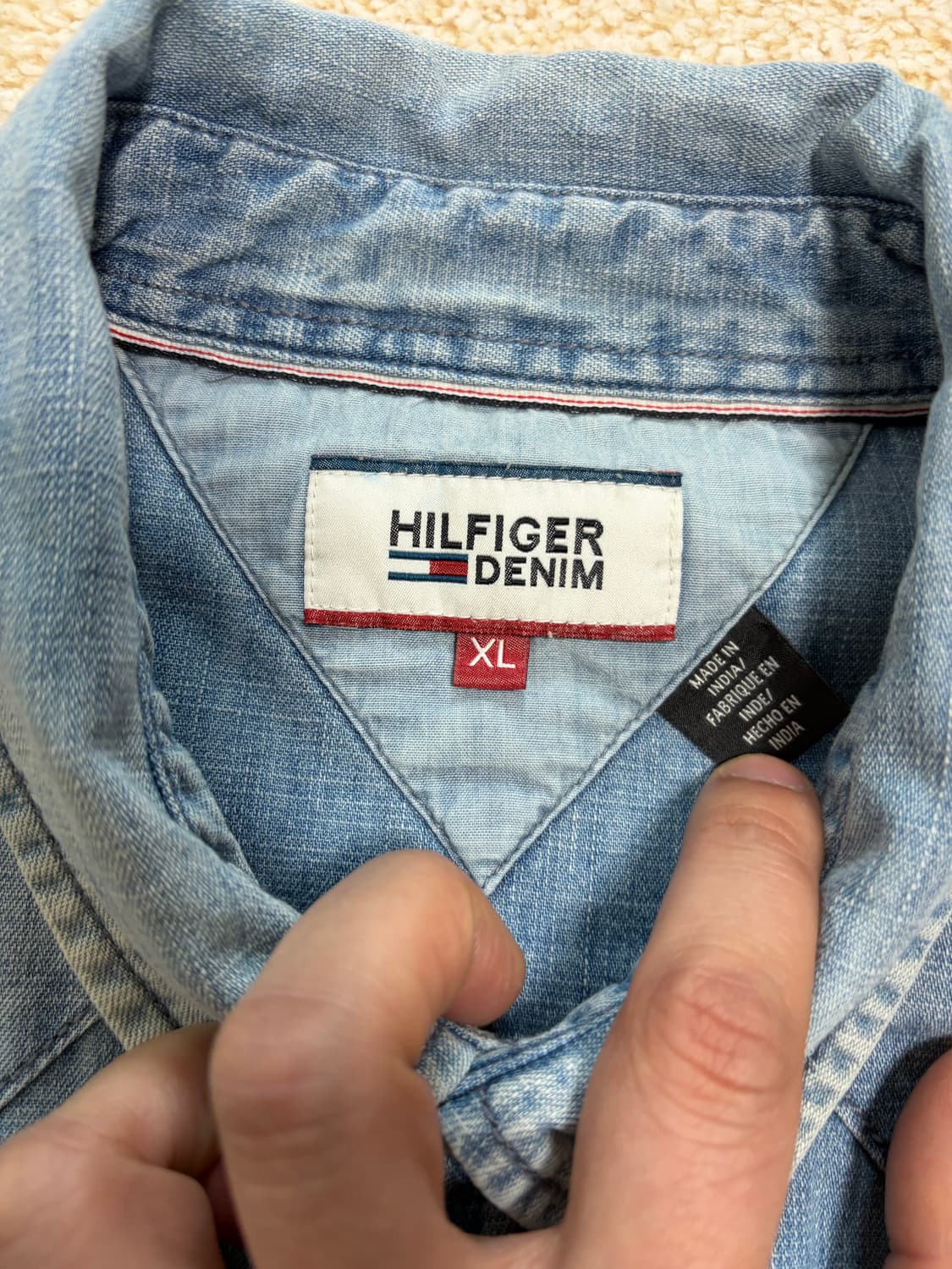 XL) 타미힐피거 데님 연청 웨스턴 셔츠 상품이미지3