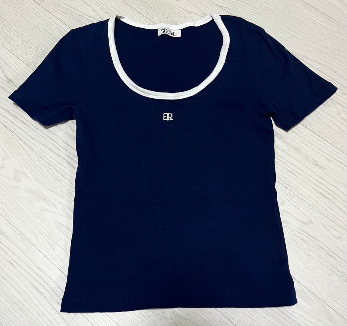 그로브 rory tee 라운드 골지 티 네이비 상품이미지2