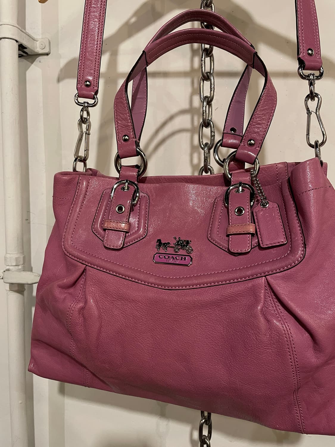 coach 코치 가죽 핑크 숄더 크로스 토트백 갸루 상품이미지2