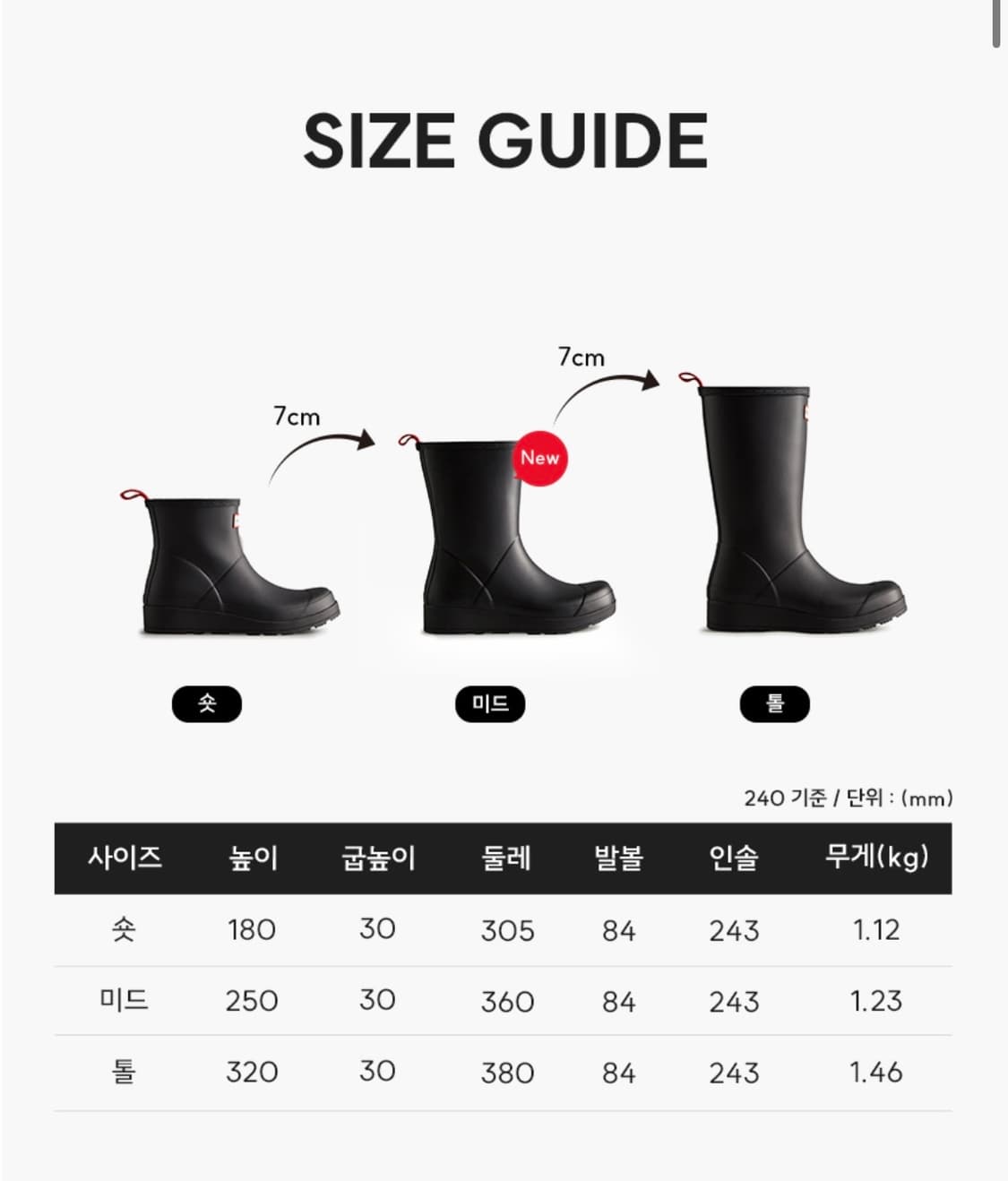 헌터 톨 레인부츠 250 상품이미지4