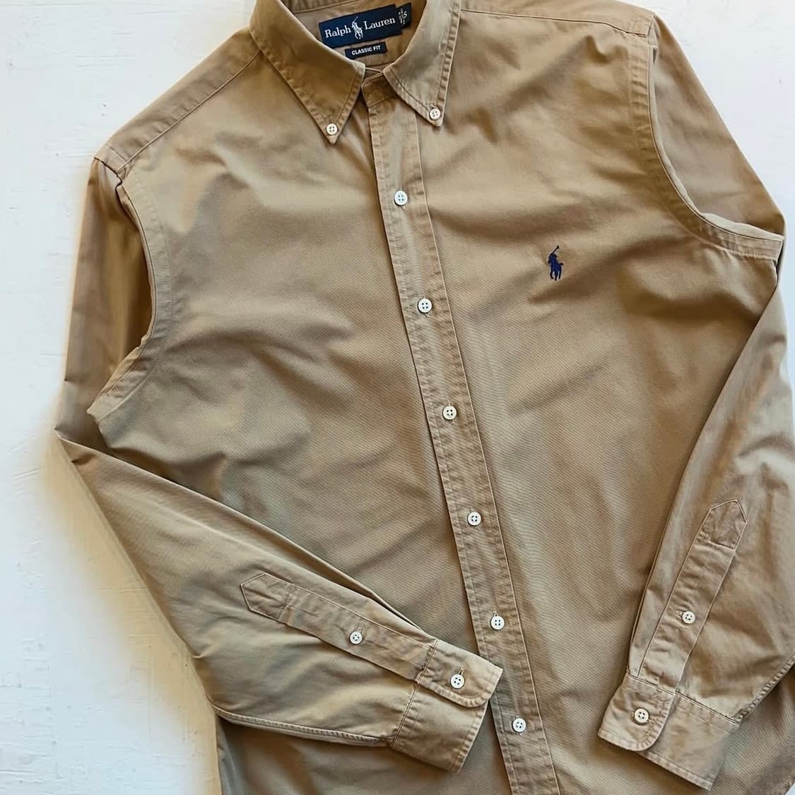 폴로랄프로렌 베이지 솔리드 셔츠 상품이미지4