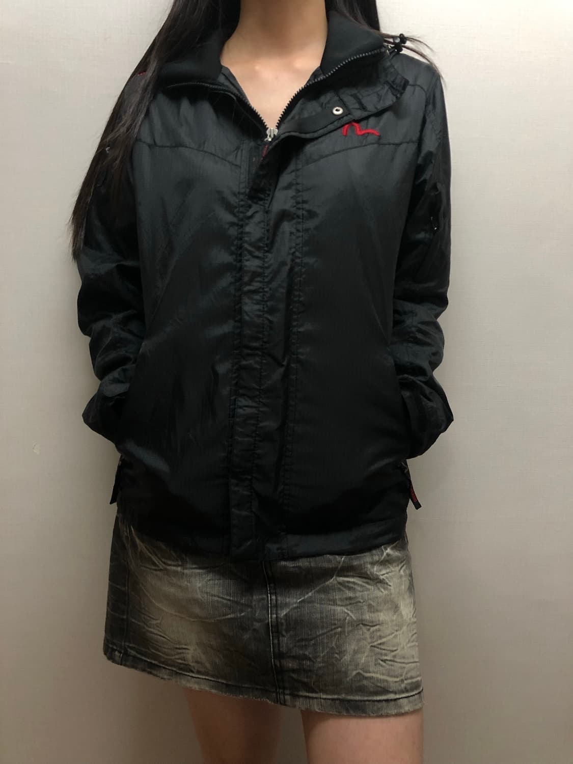 빈티지 에비수 블랙 바람막이 상품이미지3