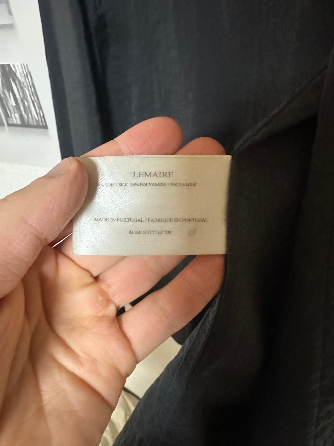 르메르 드라이실크 셔츠 블랙 48 상품이미지3