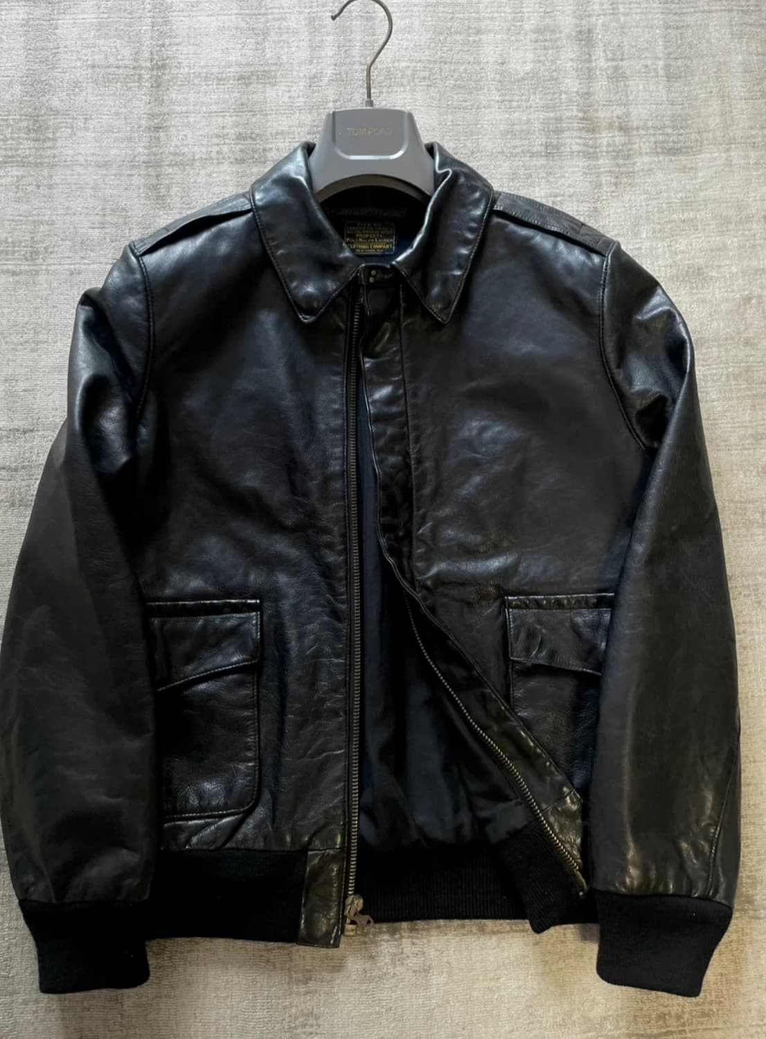 (네고가능)정품 폴로 랄프로렌 A-2 가죽자켓 상품이미지1