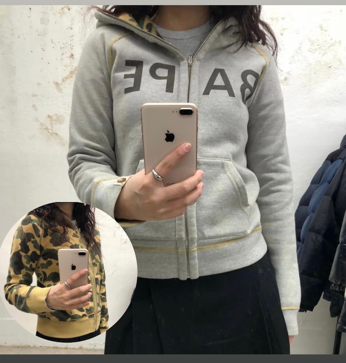 양면!! 리버서블!! 딱붙핏 베이프 카모 후드집업 상품이미지1