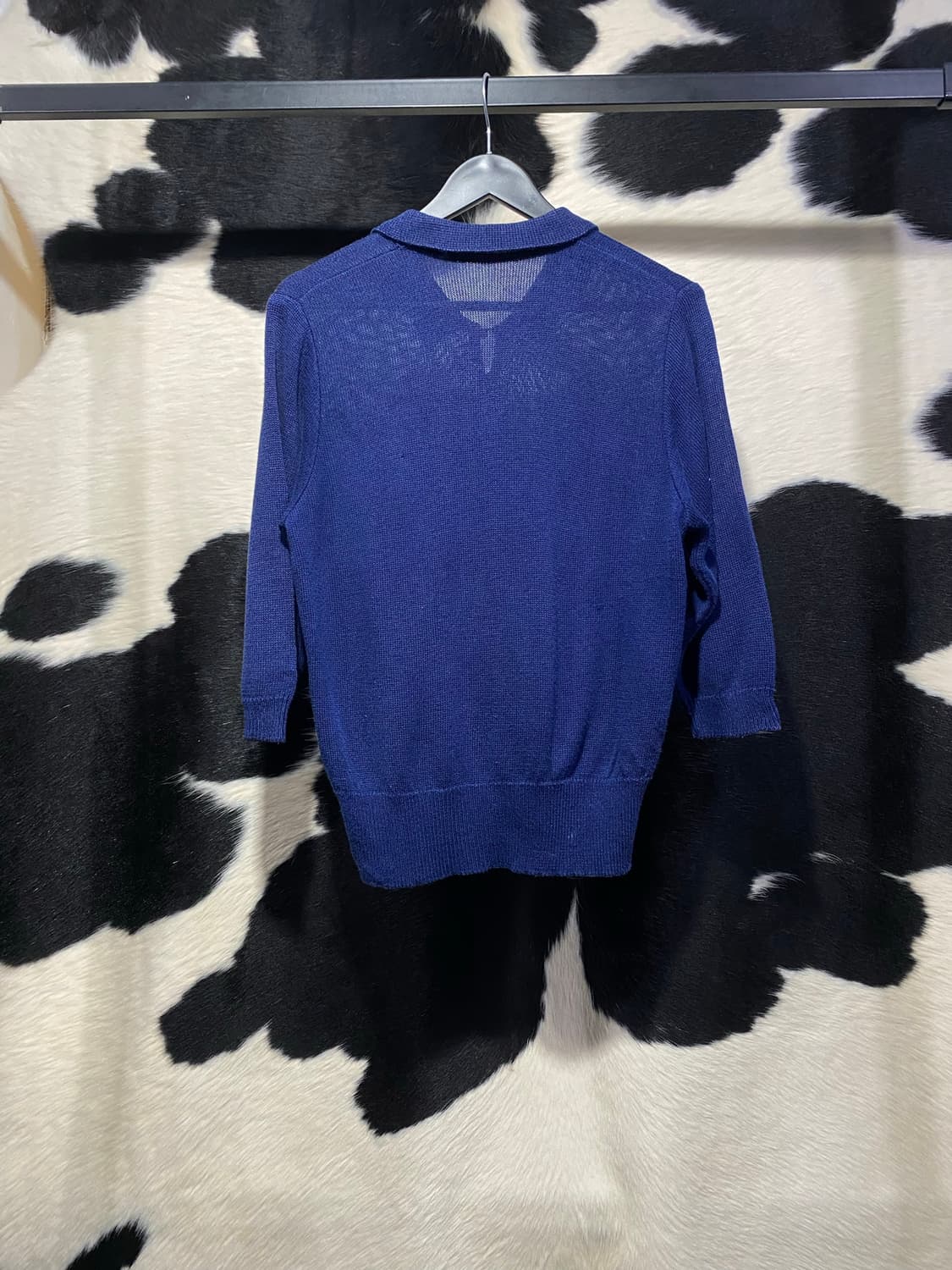 Japanese vtg 블루 버튼 포켓 디테일 칼라 니트 상품이미지6