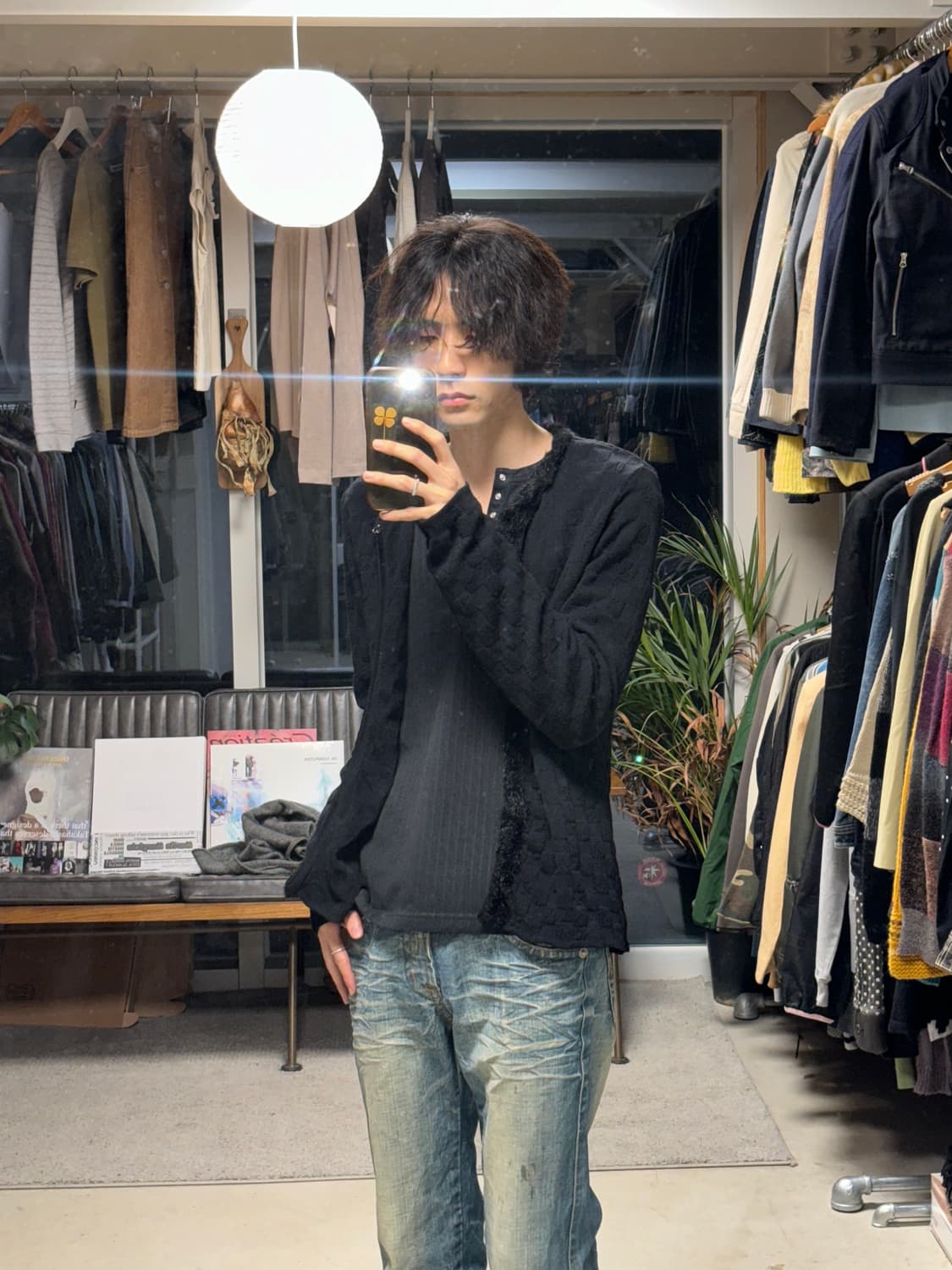 Kerrysport 체커보드 퍼 가디건 상품이미지4