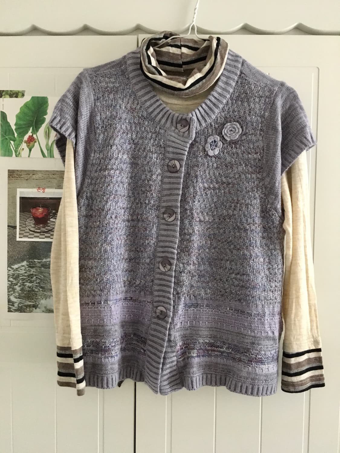 일본빈티지 하구미 스즈코 모리걸 히피 보카시 아오이유우 레이어드 코디세트 상품이미지1