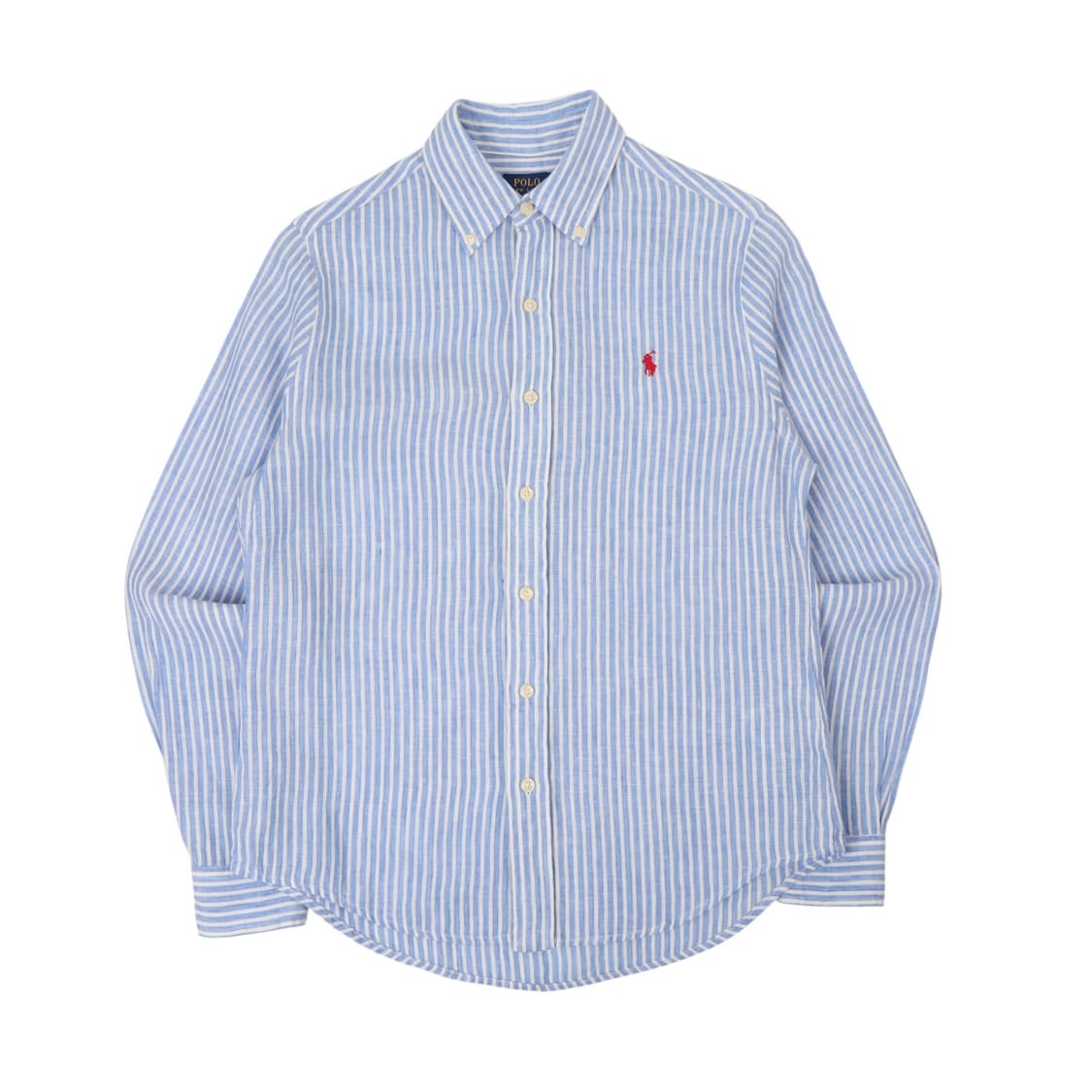 폴로 랄프로렌 qr 린넨 라이트 블루 스트라이프 셔츠 상품이미지1