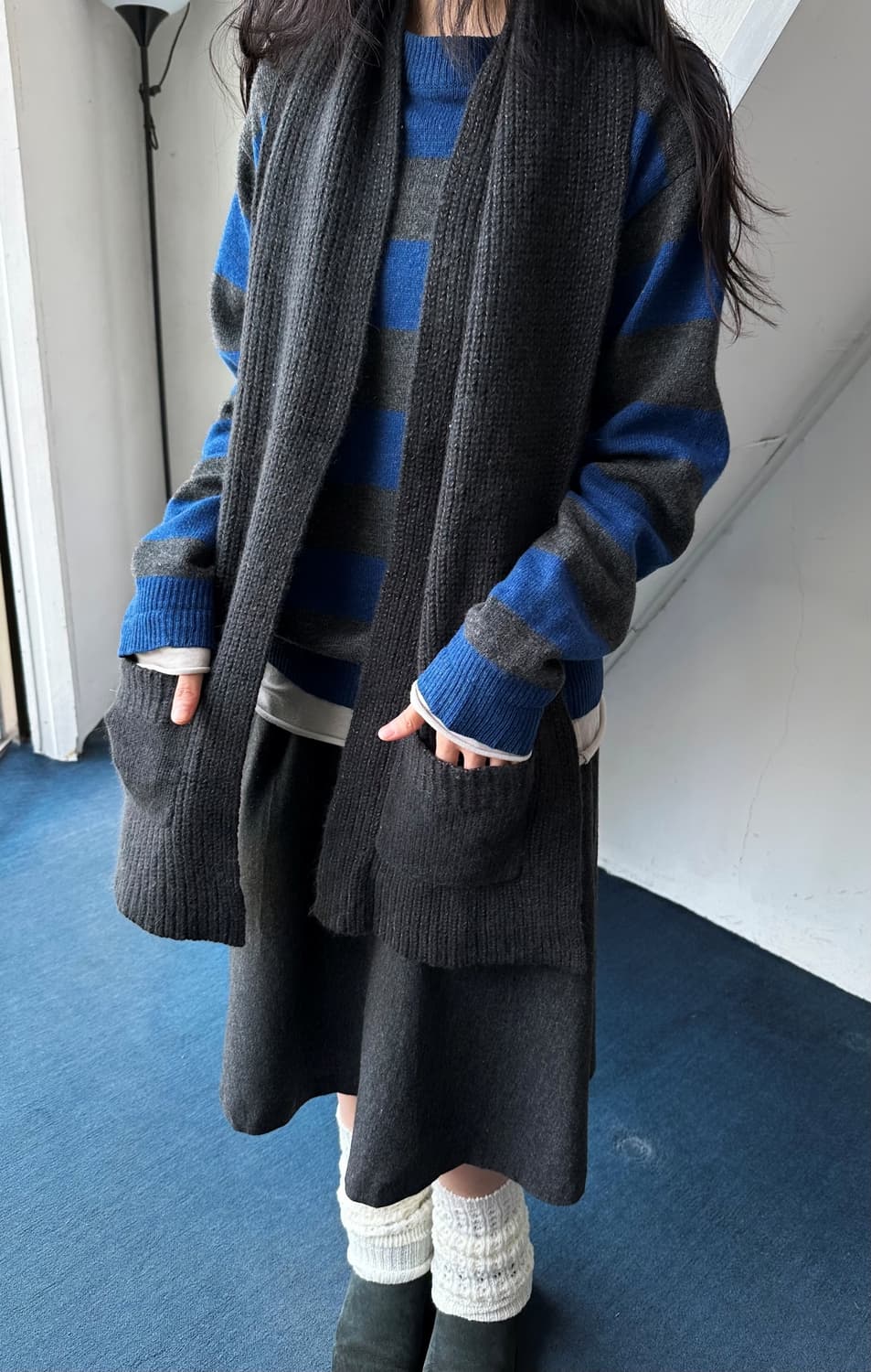 Middle gauge border knit TOP 상품이미지8