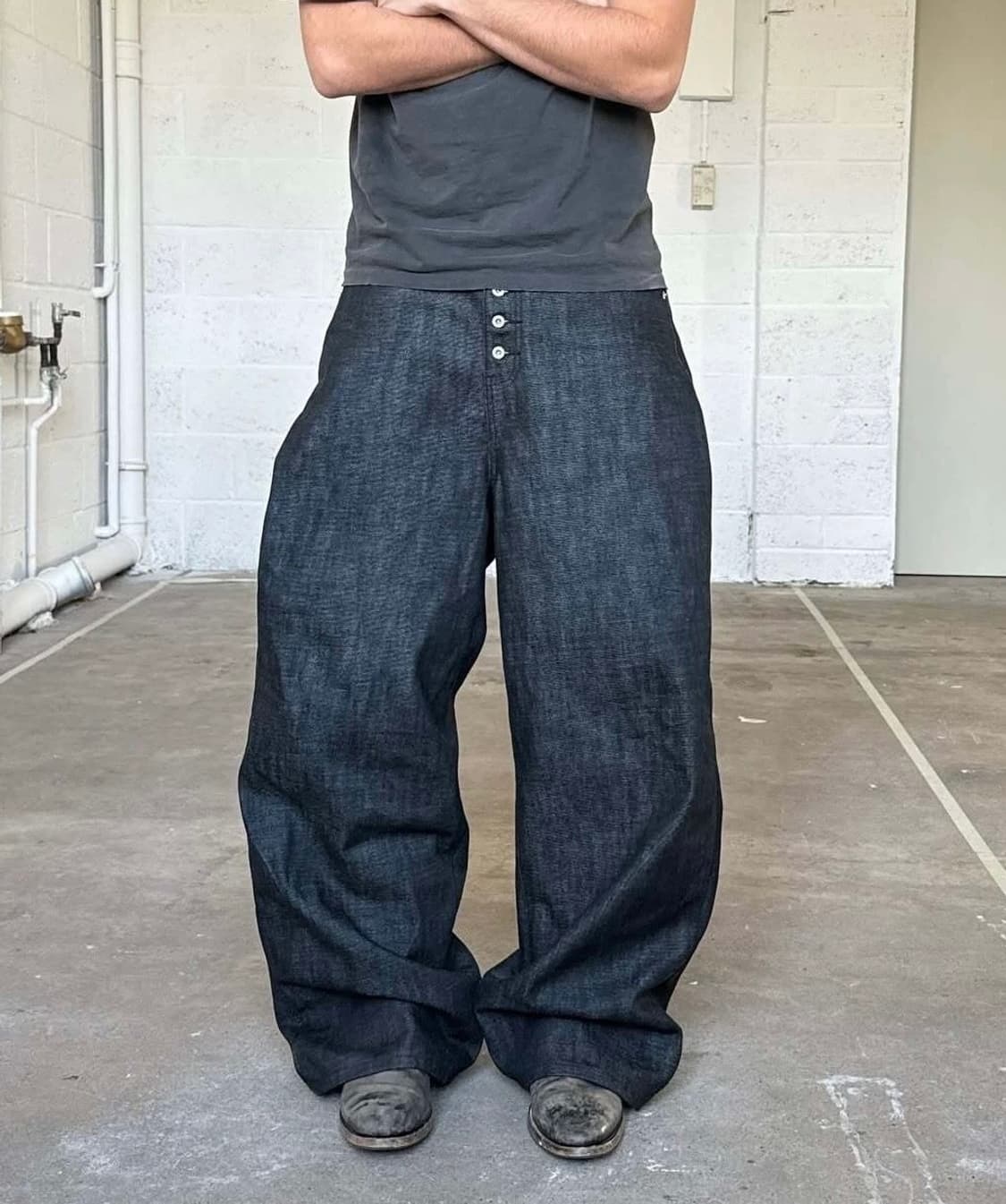 와이드 생지 데님 (블랙/인디고) 상품이미지2