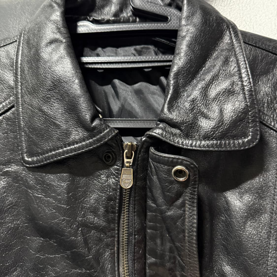 VTG 빈티지 100% 소가죽 리얼 레더 싱글 블루종 자켓 상품이미지5