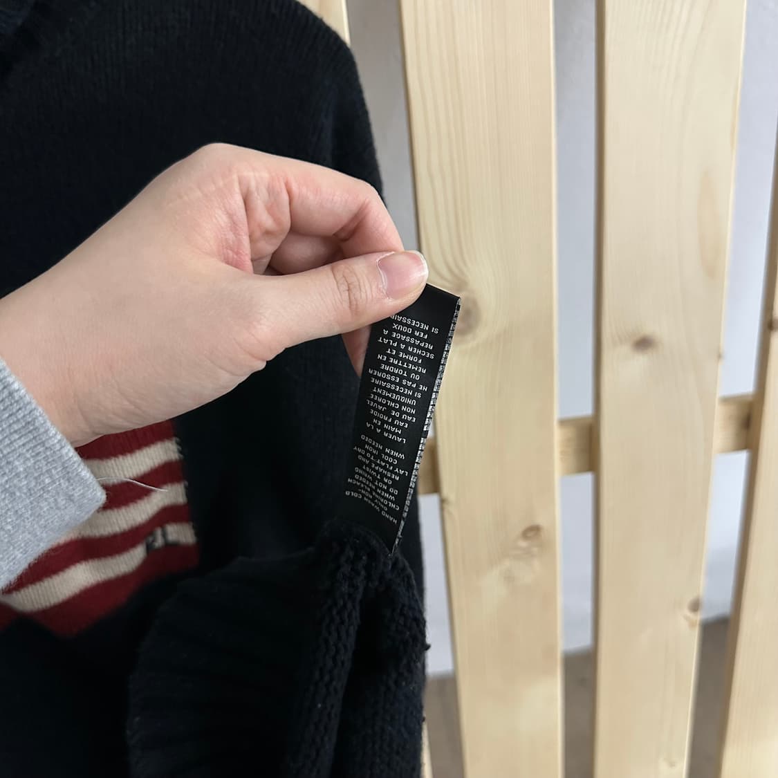 (L) 폴로 성조기 블랙 목폴라 니트 상품이미지5