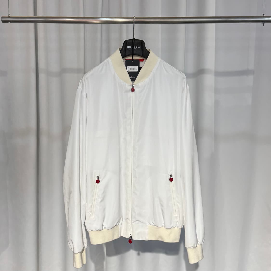 (54) 키톤 시그니처 로고 블루종 자켓 화이트 상품이미지1