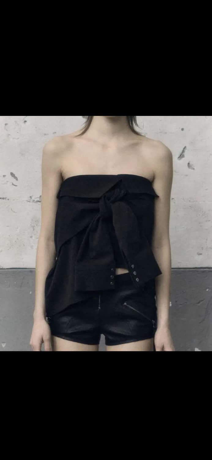 보헤미안서울 언발란스 셔츠 스커트 블랙 상품이미지3