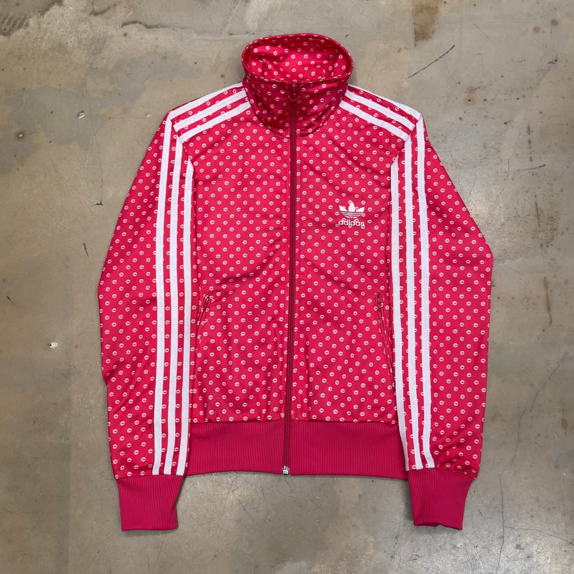 90 아디다스 여성용 입술 도트 핑크 트랙탑 상품이미지2