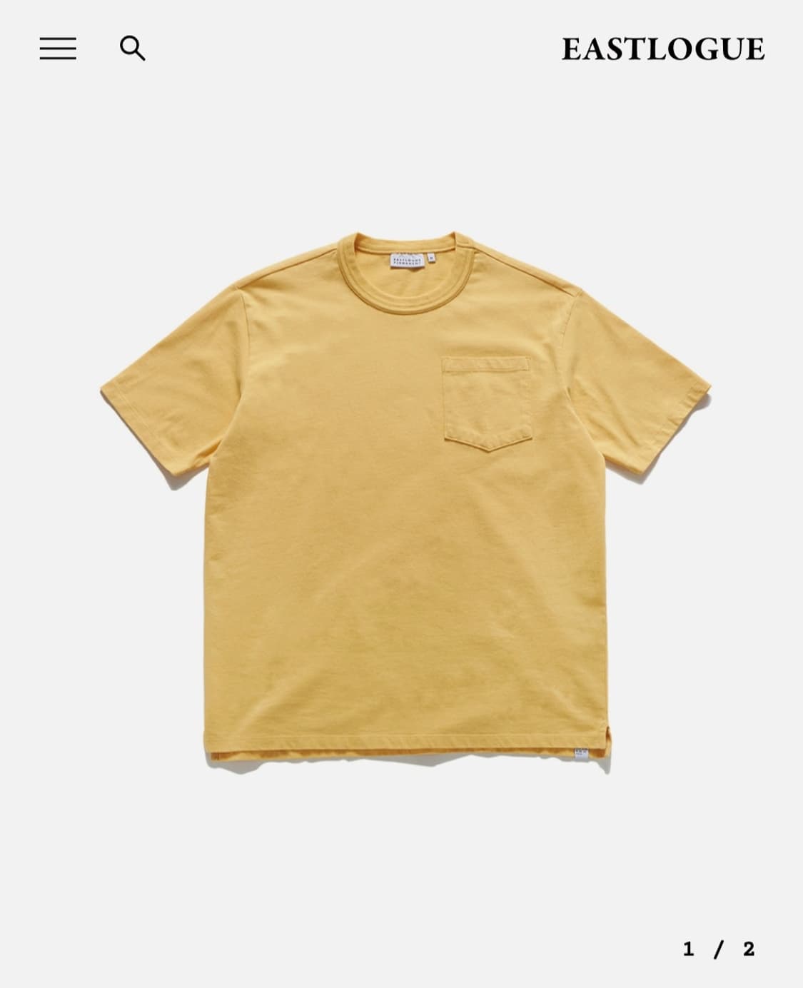 포켓티셔츠(yellow) 실착3회 이스트로그 상태최상 핏세미오버 상품이미지2