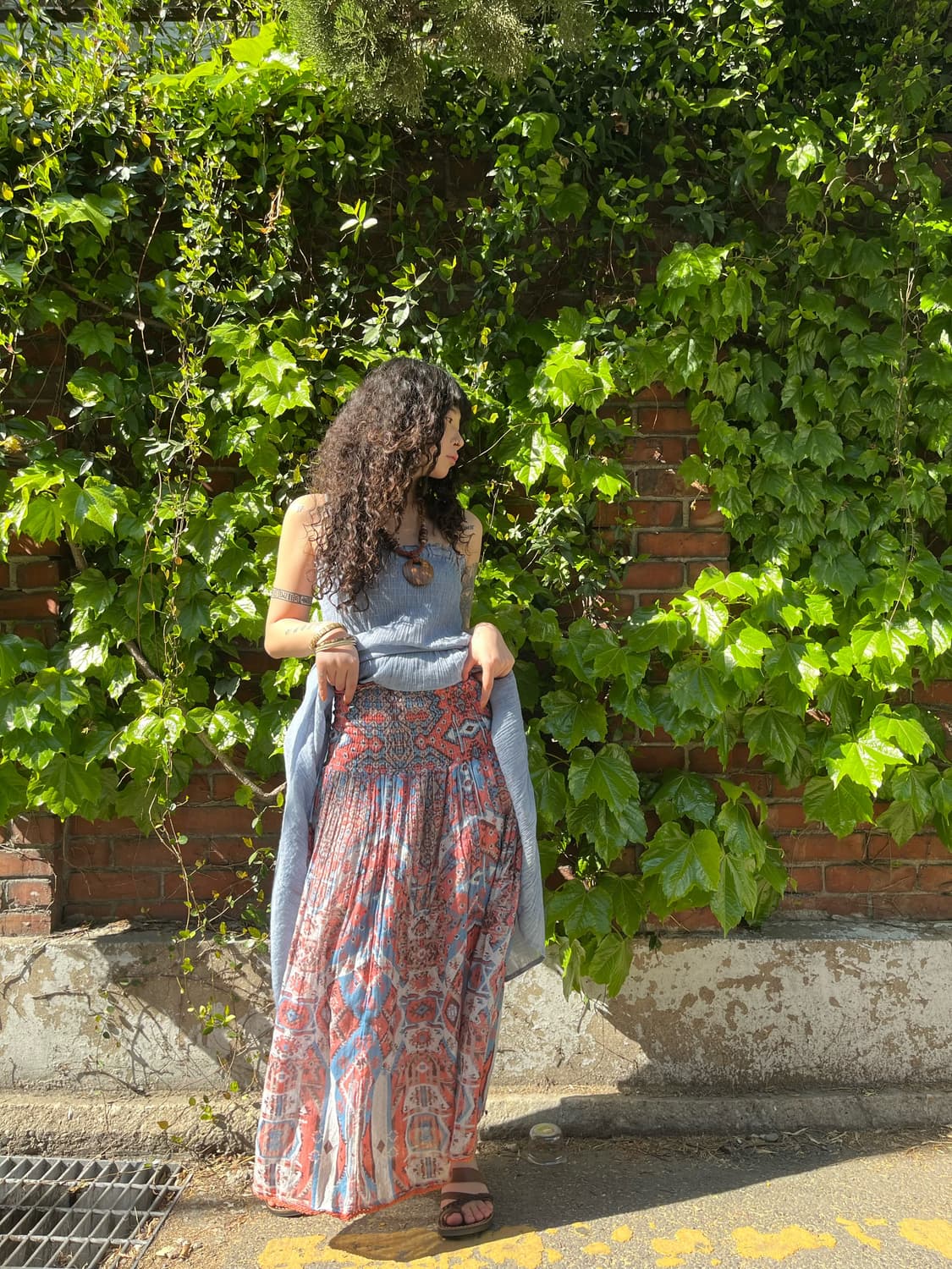 히피 에스닉 패턴 롱스커트 상품이미지4