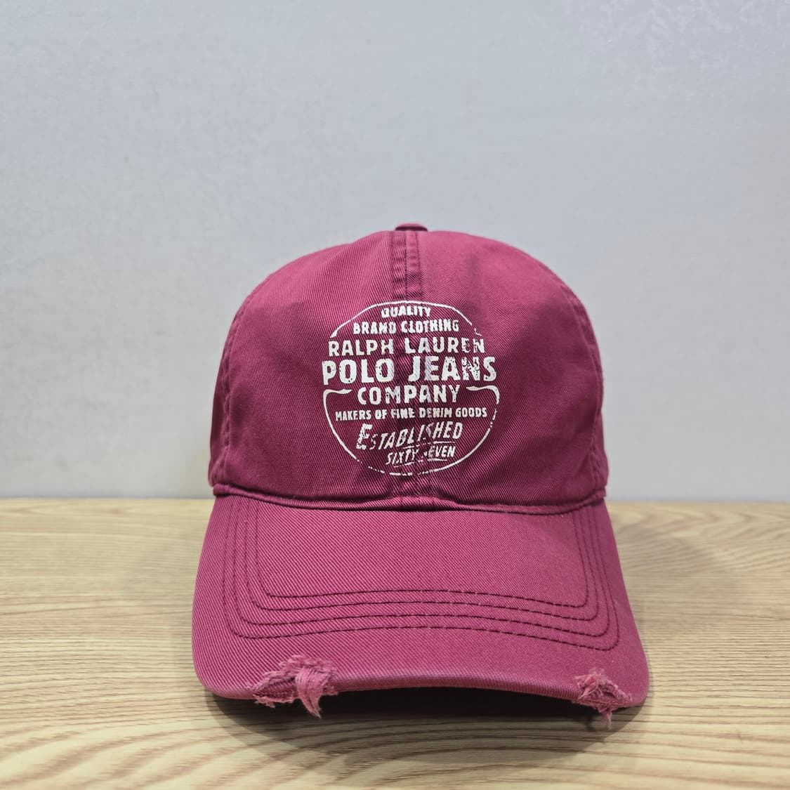 OS 폴로진스 90s 디스트로이드 스펠아웃 프린팅 볼캡 핑크 상품이미지1