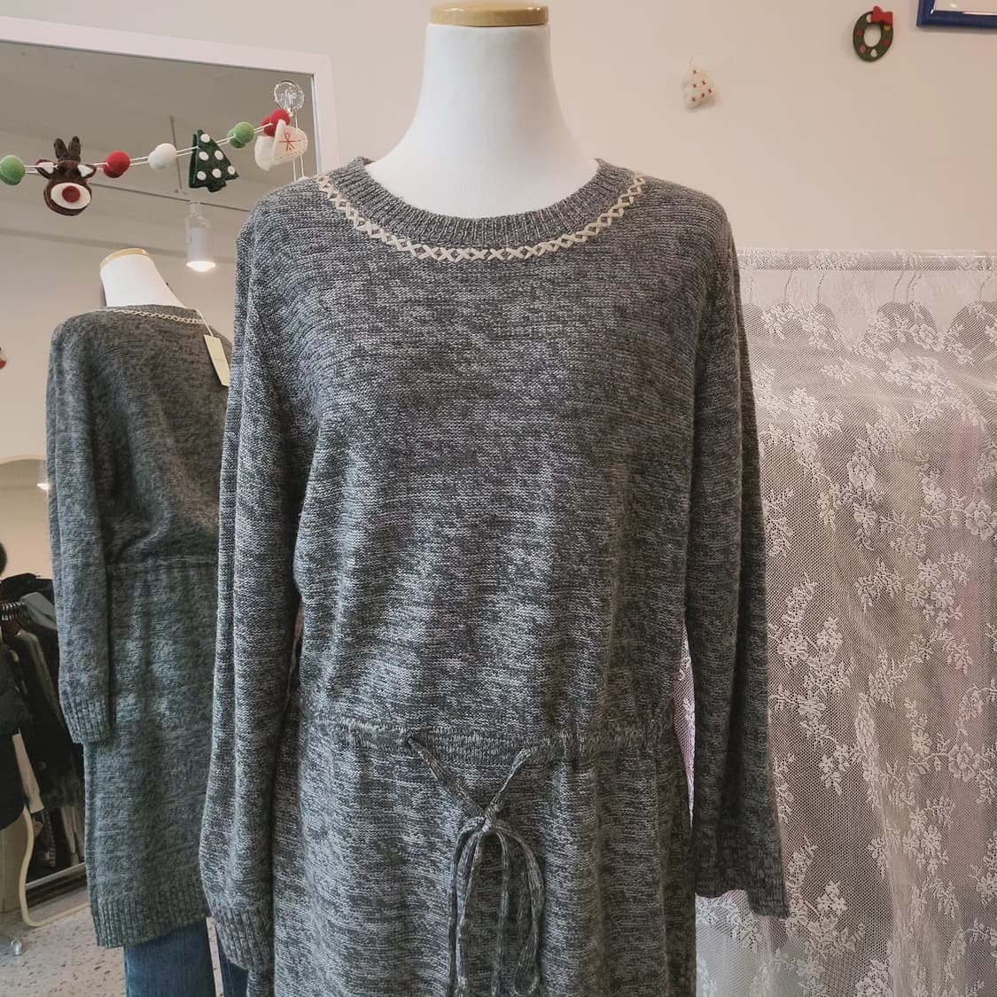 Collection's k 멜란지그레이 니트 원피스 상품이미지8