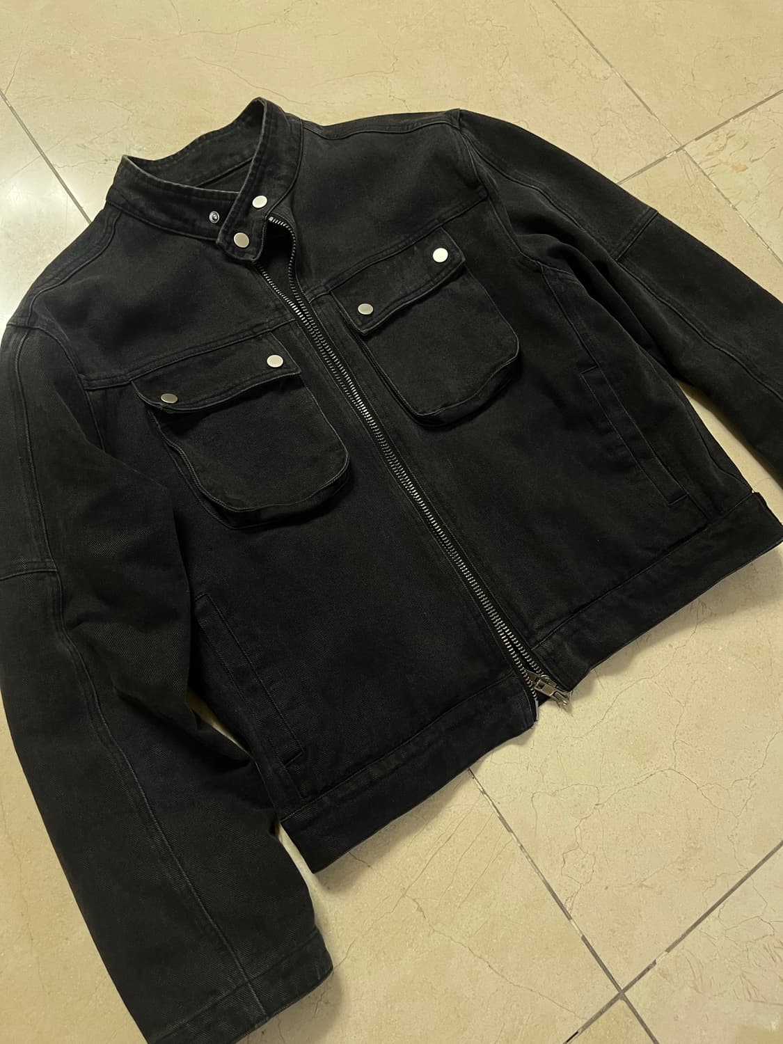 블랙 데님 라이더 자켓 상품이미지2