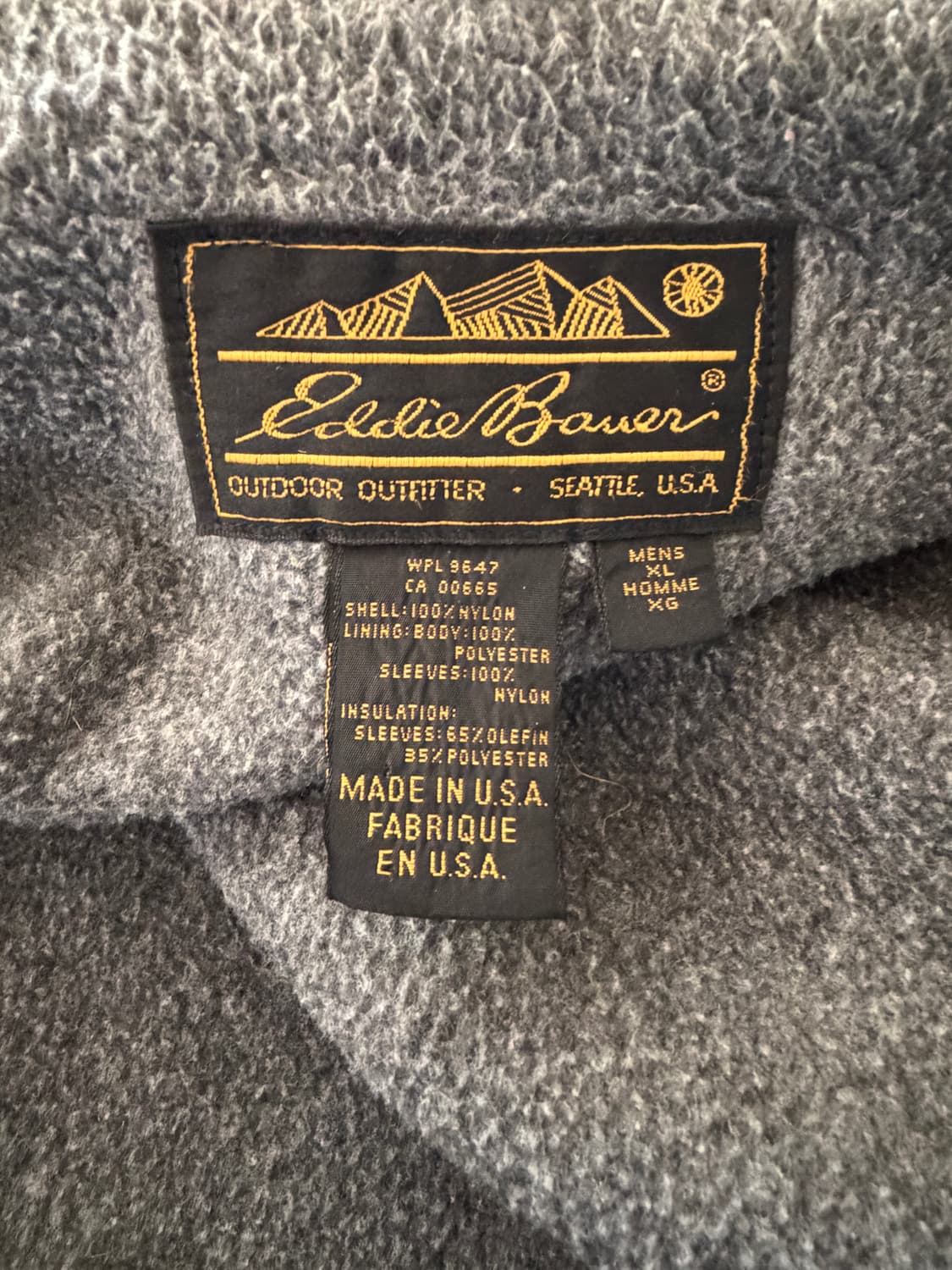 90s빈티지 에디바우어 윈드 포일 퍼플 봄버재킷 xl us 메이드 상품이미지4