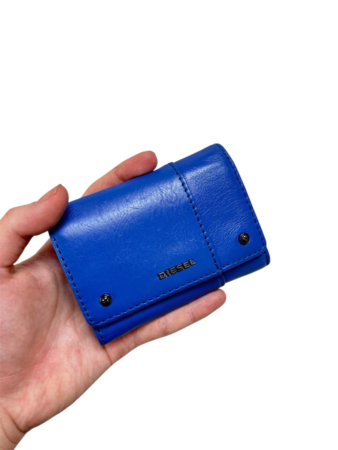 디젤 메탈로고 블루 미니 지갑      상품이미지1