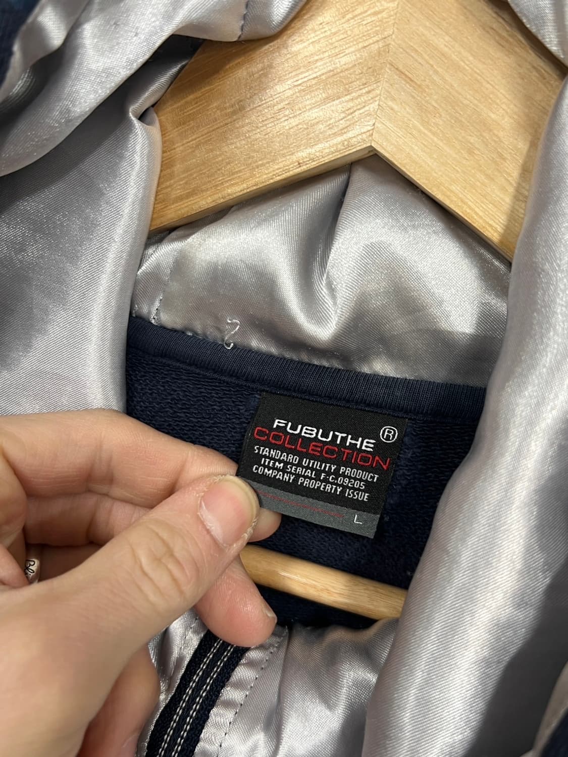 후부 Y2K 패턴 네이비 풀 후드집업 상품이미지4