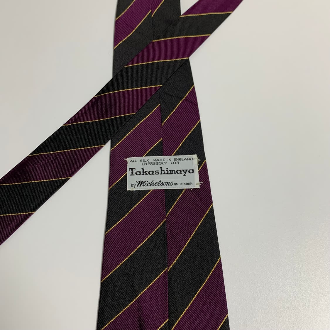 타카시마야 x 미켈슨 런던 콜라보 실크넥타이 영국제 A등급 상품이미지5