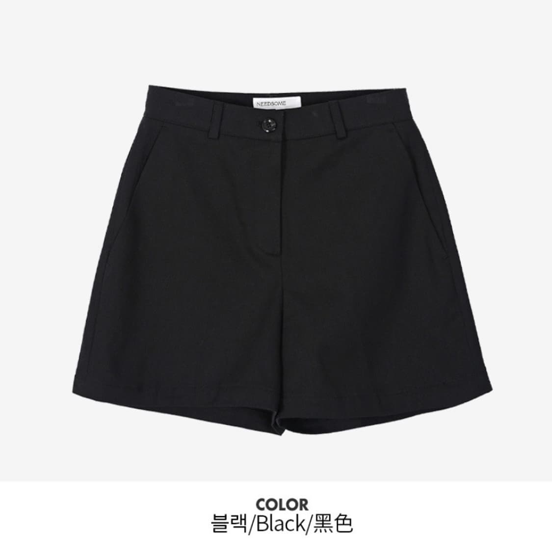 니썸 반바지 뮤트노핀턱 3부 팬츠 블랙 M 상품이미지2