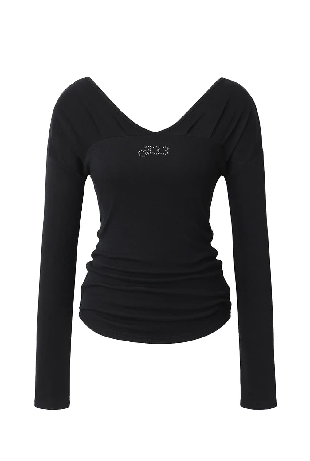 쓰리타임즈 로즈 쥬얼 주얼 탑 블랙 상품이미지1