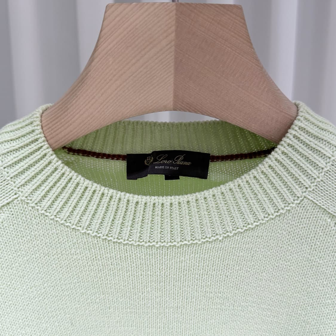 (S/50) / 로로피아나 실크 코튼 풀오버 니트 라임 상품이미지4