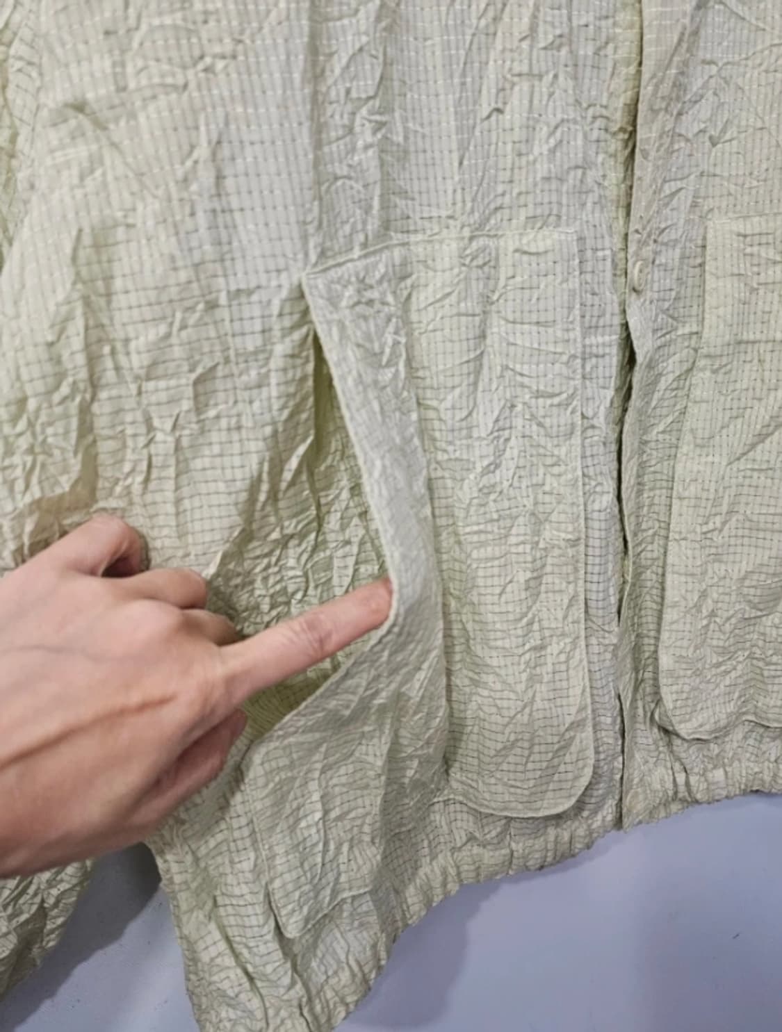 타임 TIME 크링클 체크 후드 셔츠 105 FW2024 상품이미지4