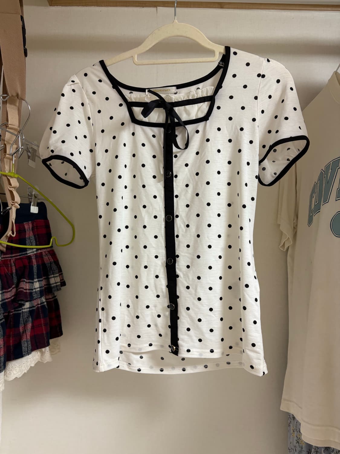 빈티지 도트 티셔츠  상품이미지1