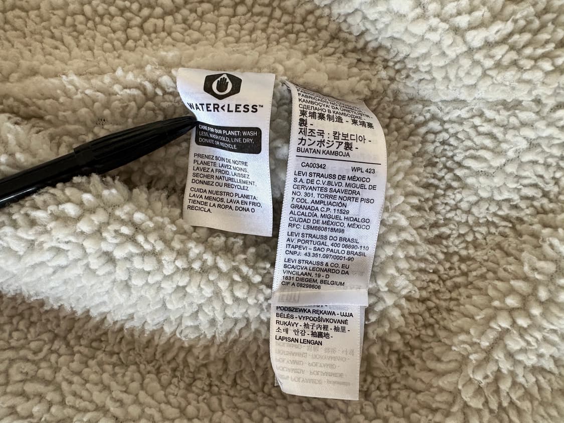 리바이스 실버탭 흑청 쉐르파 데님 자켓 M 상품이미지7