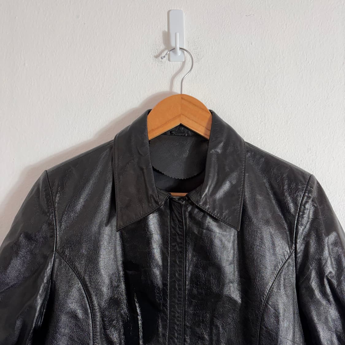 빈티지 블랙 소가죽 100% 여성 자켓(S) 상품이미지3