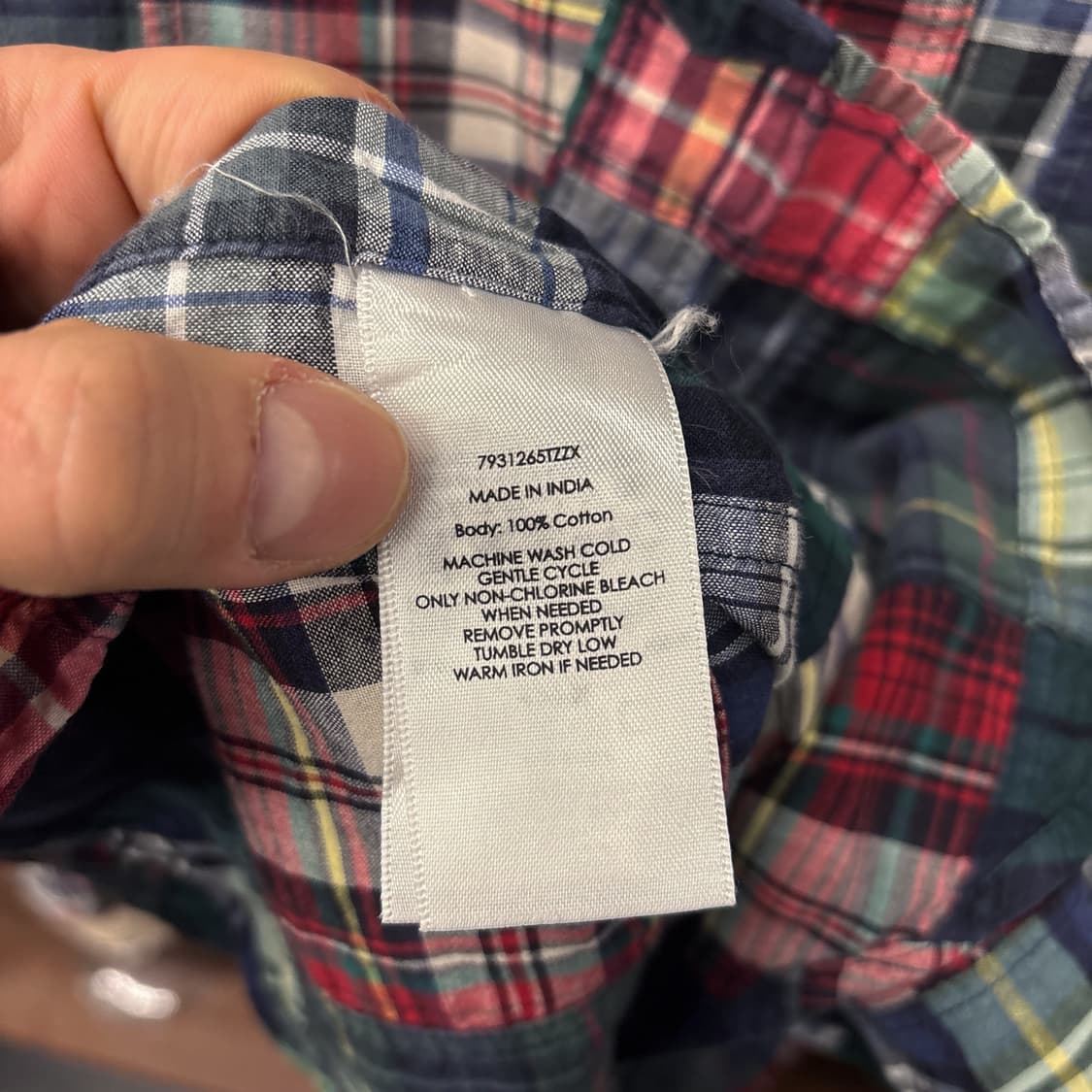 00s 폴로 랄프로렌 빈티지 마드라스 패치워크 버튼다운 셔츠 N875 상품이미지6