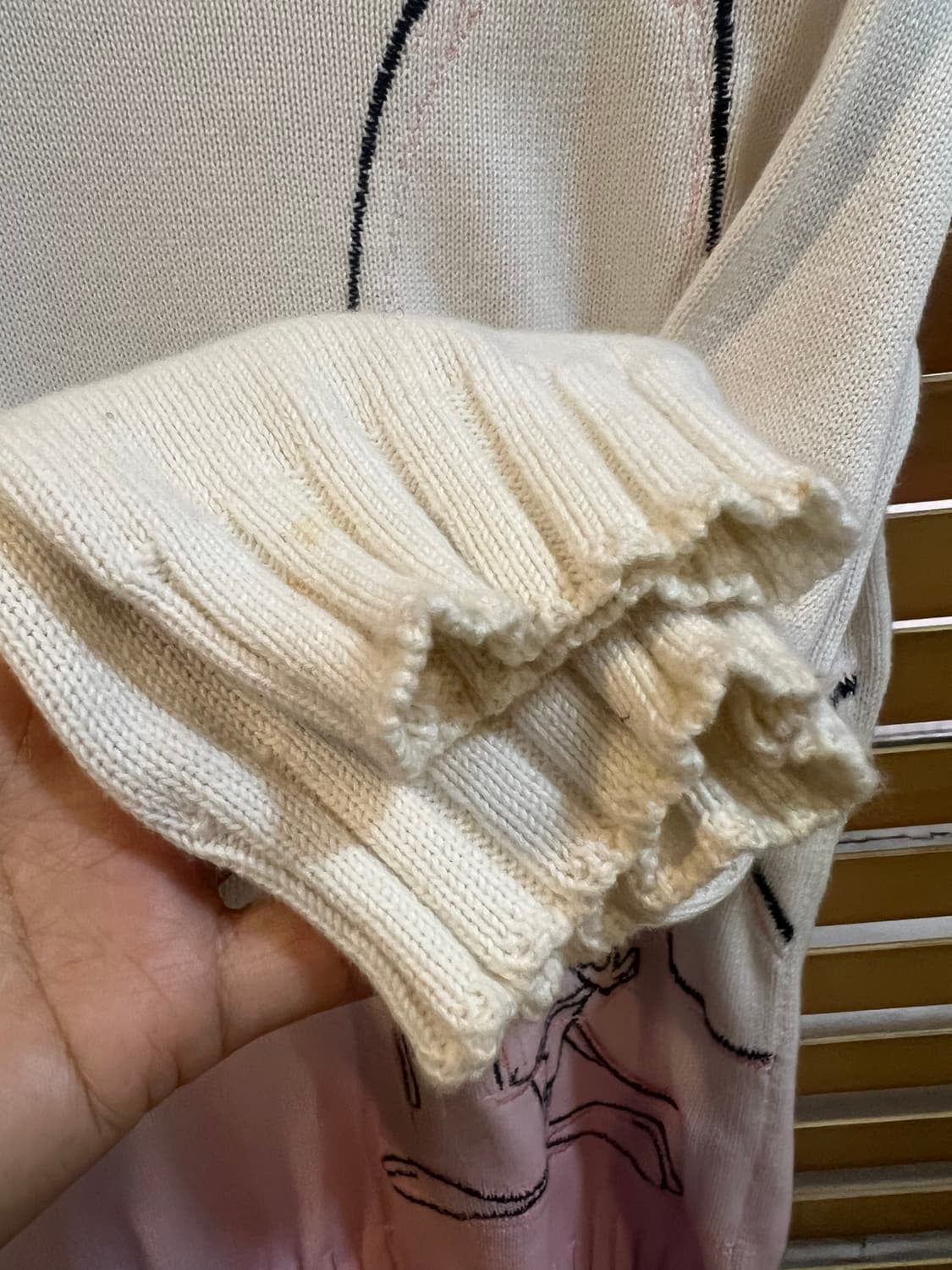 히스토리 아이스버그 여성 아이보리핑크 골프니트 라운드니트 상품이미지4