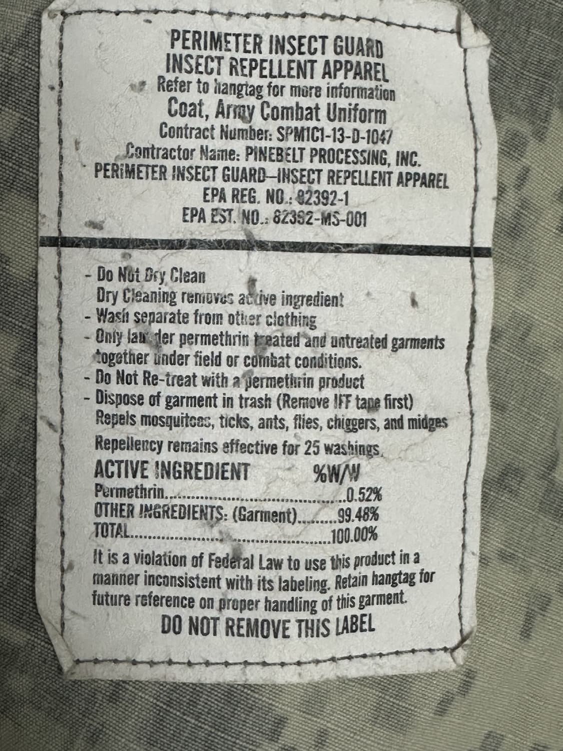 미군 구형 ACU 전투복 상의 (M/L) (L) 상품이미지10