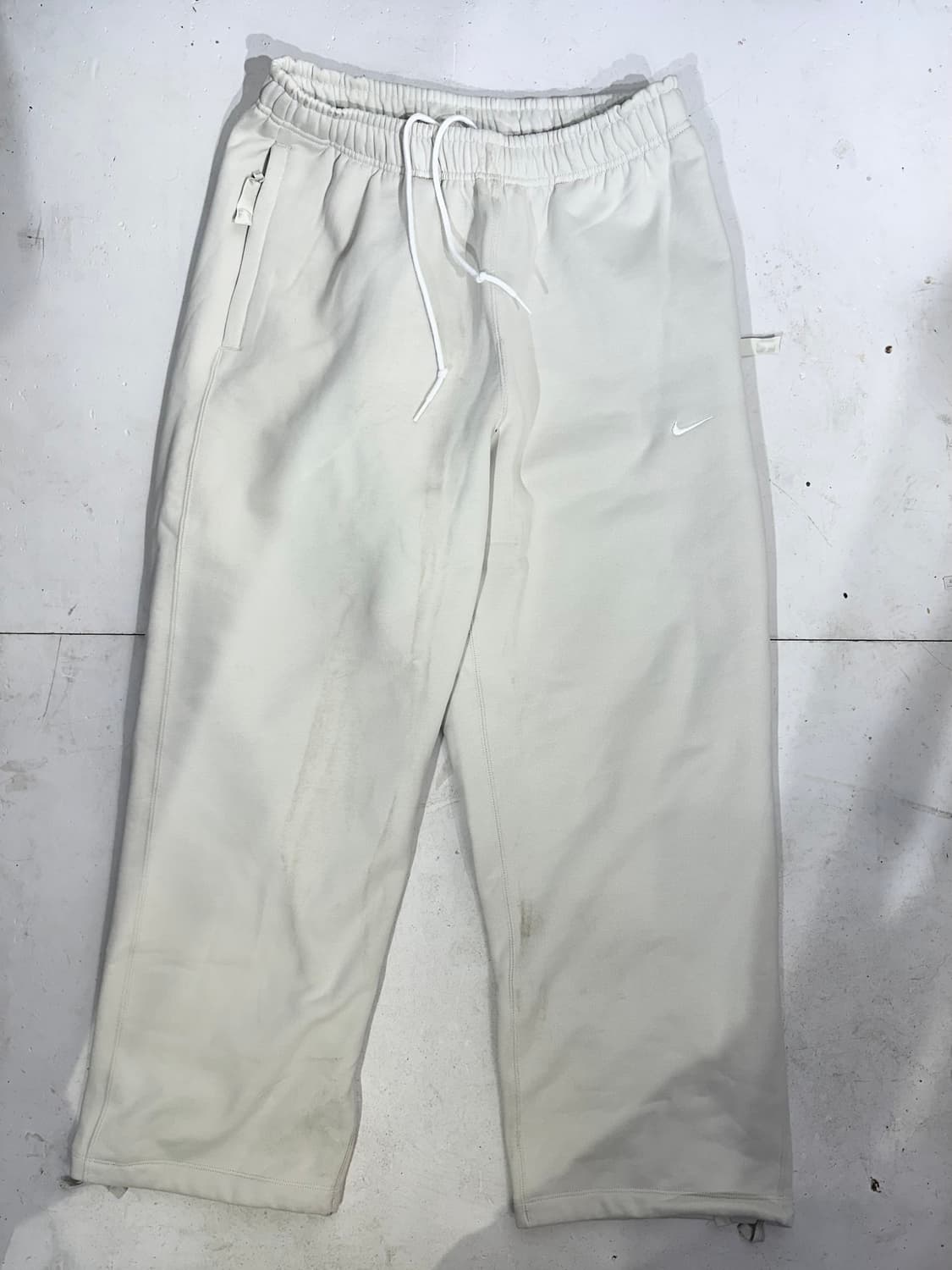 나이키 nrg 아이보리 와이드 안감 기모 화이트 추리닝 바지 L 상품이미지4