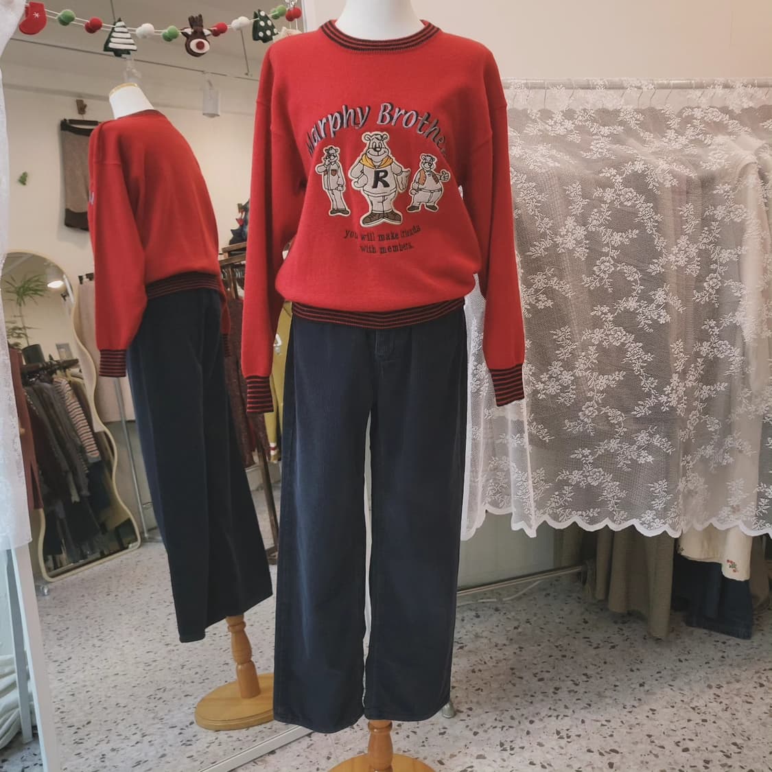 98project 네이비 코듀로이 팬츠 여자 27인치 상품이미지2