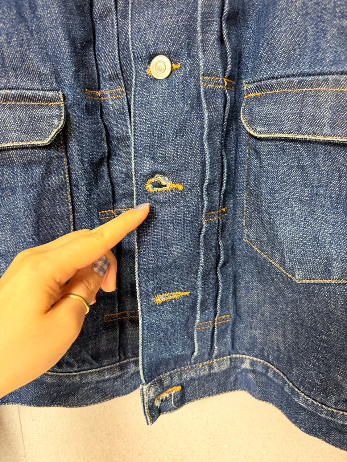 A.P.C 데님 자켓 블루 워싱진 여성 청자켓 상품이미지4