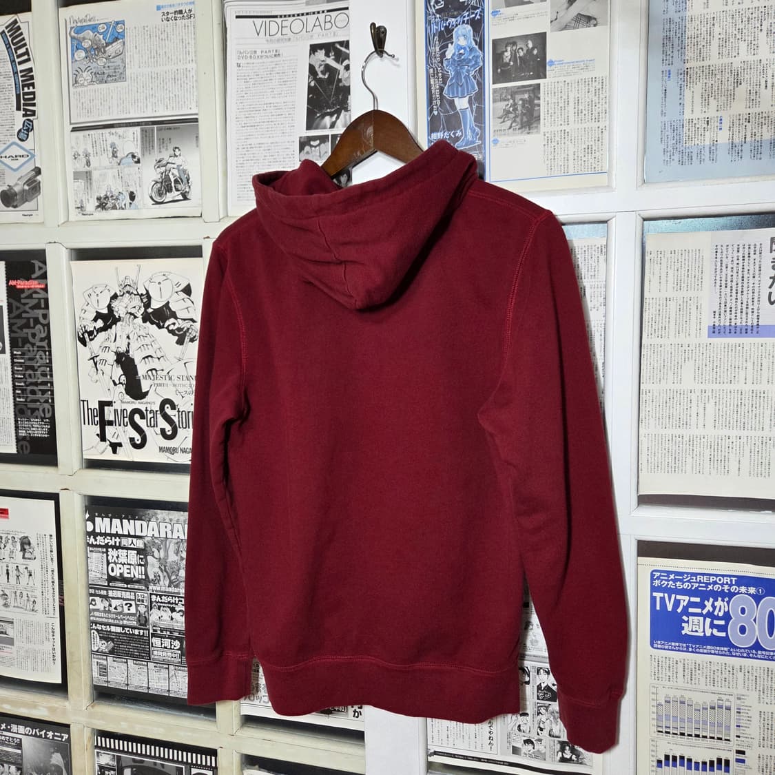 JPN 백넘버 버건디 후드집업 상품이미지5
