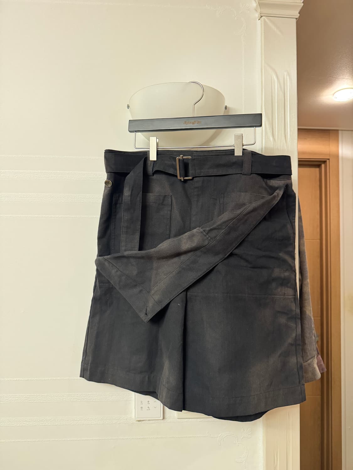 지용킴 25SS 더블 프론트 쇼츠 블랙 상품이미지1